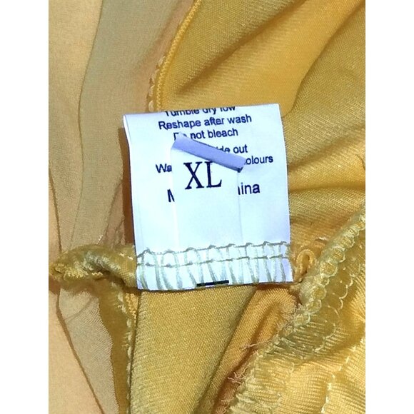 Yellow Elastic Waist Split Maxi Skirt Swim Bottom Size XL - Picture 10 of 11